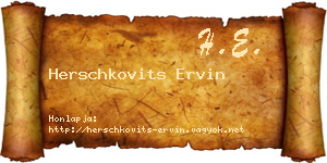 Herschkovits Ervin névjegykártya